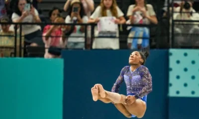 Simone Biles The Olympics Gold Medalist is said to be the First Woman to complete triple flip #Paris2024…see more