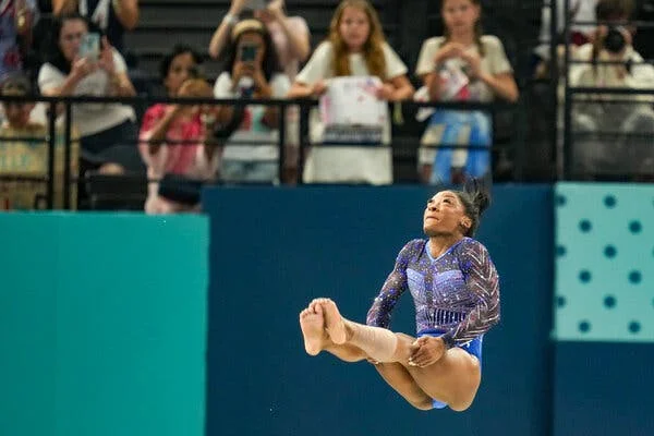 Simone Biles The Olympics Gold Medalist is said to be the First Woman to complete triple flip #Paris2024…see more