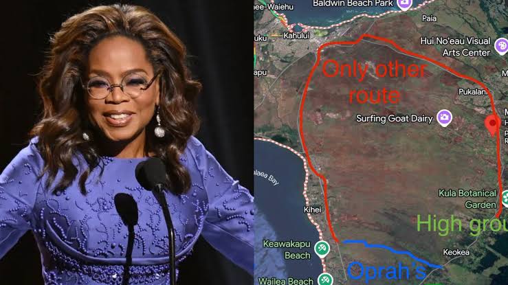 Oprah a hits back at claims her private road on Maui estate was closed during tsunami evacuation